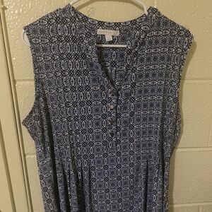 Westport Blue Patterned Sleeveless Blouse